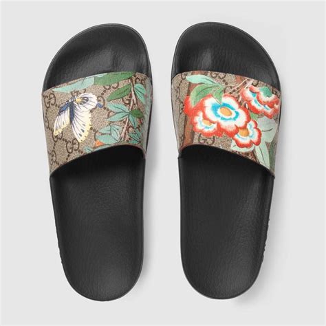 floral women gucci slides|gucci slides with butterfly.